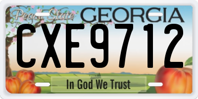 GA license plate CXE9712
