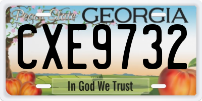 GA license plate CXE9732