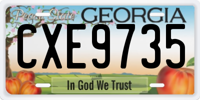 GA license plate CXE9735