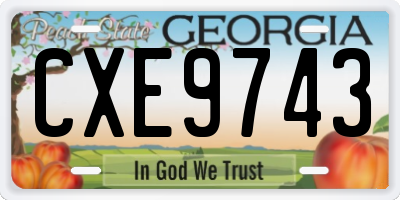 GA license plate CXE9743