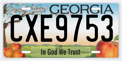 GA license plate CXE9753