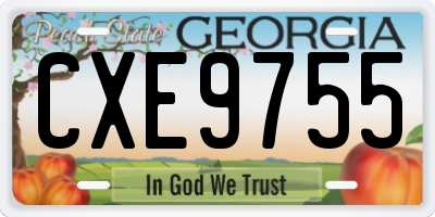 GA license plate CXE9755