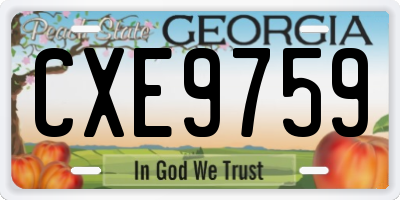 GA license plate CXE9759