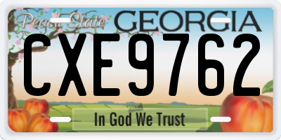 GA license plate CXE9762