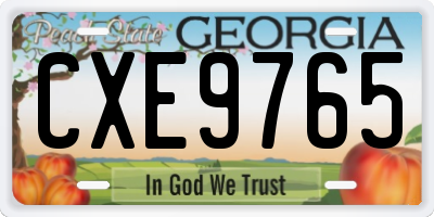GA license plate CXE9765
