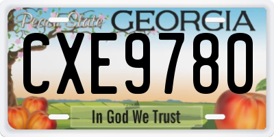GA license plate CXE9780