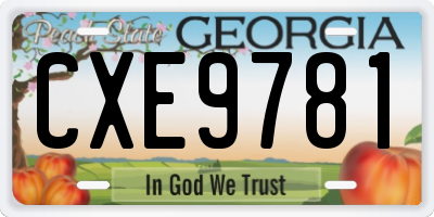 GA license plate CXE9781