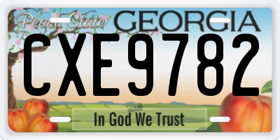 GA license plate CXE9782