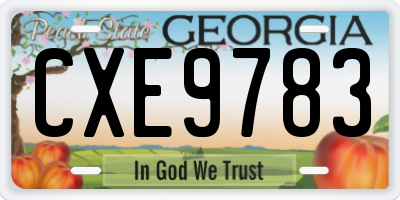 GA license plate CXE9783