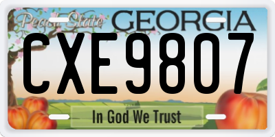 GA license plate CXE9807