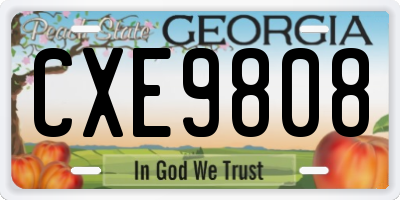GA license plate CXE9808