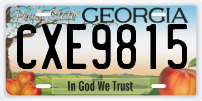 GA license plate CXE9815