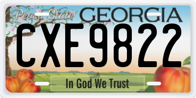 GA license plate CXE9822