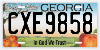 GA license plate CXE9858