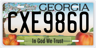 GA license plate CXE9860