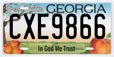 GA license plate CXE9866