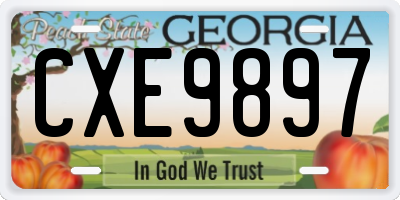 GA license plate CXE9897