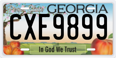 GA license plate CXE9899