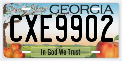 GA license plate CXE9902