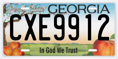 GA license plate CXE9912