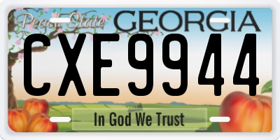 GA license plate CXE9944
