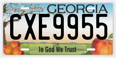 GA license plate CXE9955