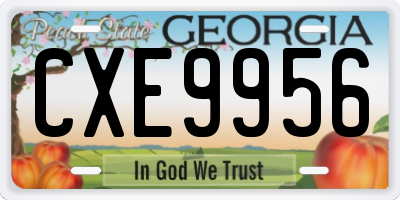 GA license plate CXE9956