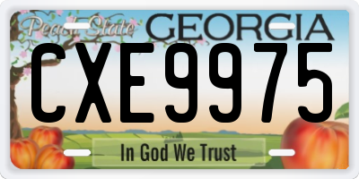 GA license plate CXE9975