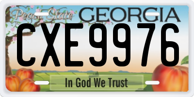 GA license plate CXE9976