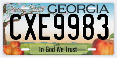 GA license plate CXE9983