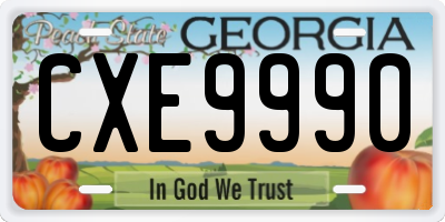 GA license plate CXE9990