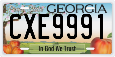 GA license plate CXE9991
