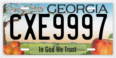 GA license plate CXE9997