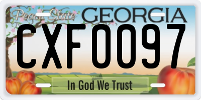 GA license plate CXF0097