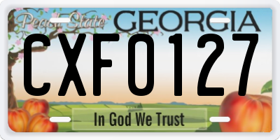 GA license plate CXF0127