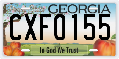 GA license plate CXF0155