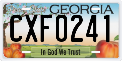 GA license plate CXF0241