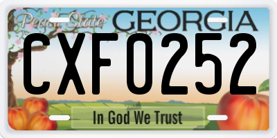GA license plate CXF0252