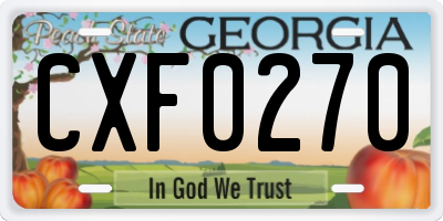 GA license plate CXF0270