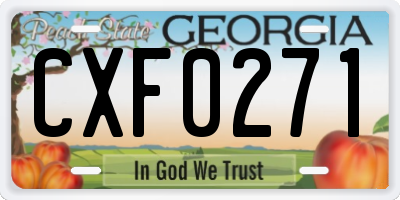 GA license plate CXF0271