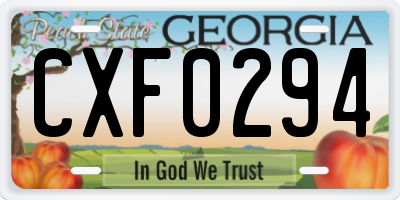 GA license plate CXF0294
