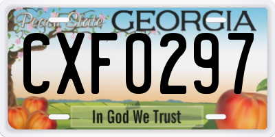 GA license plate CXF0297