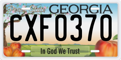 GA license plate CXF0370