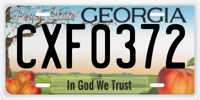GA license plate CXF0372