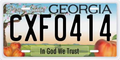 GA license plate CXF0414