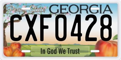 GA license plate CXF0428
