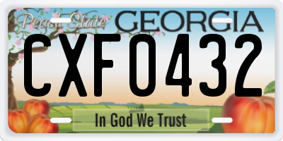 GA license plate CXF0432