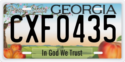 GA license plate CXF0435