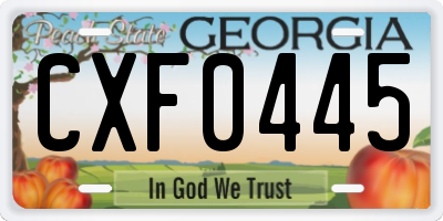 GA license plate CXF0445