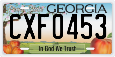 GA license plate CXF0453